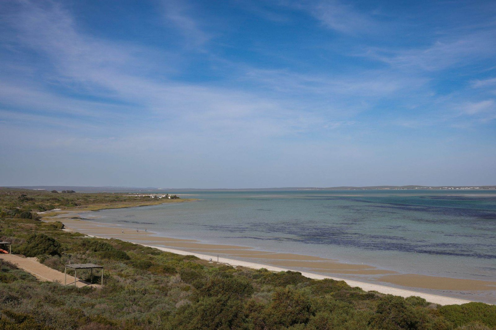 White sand and shallow lagoon water on the West Coast, South Africa